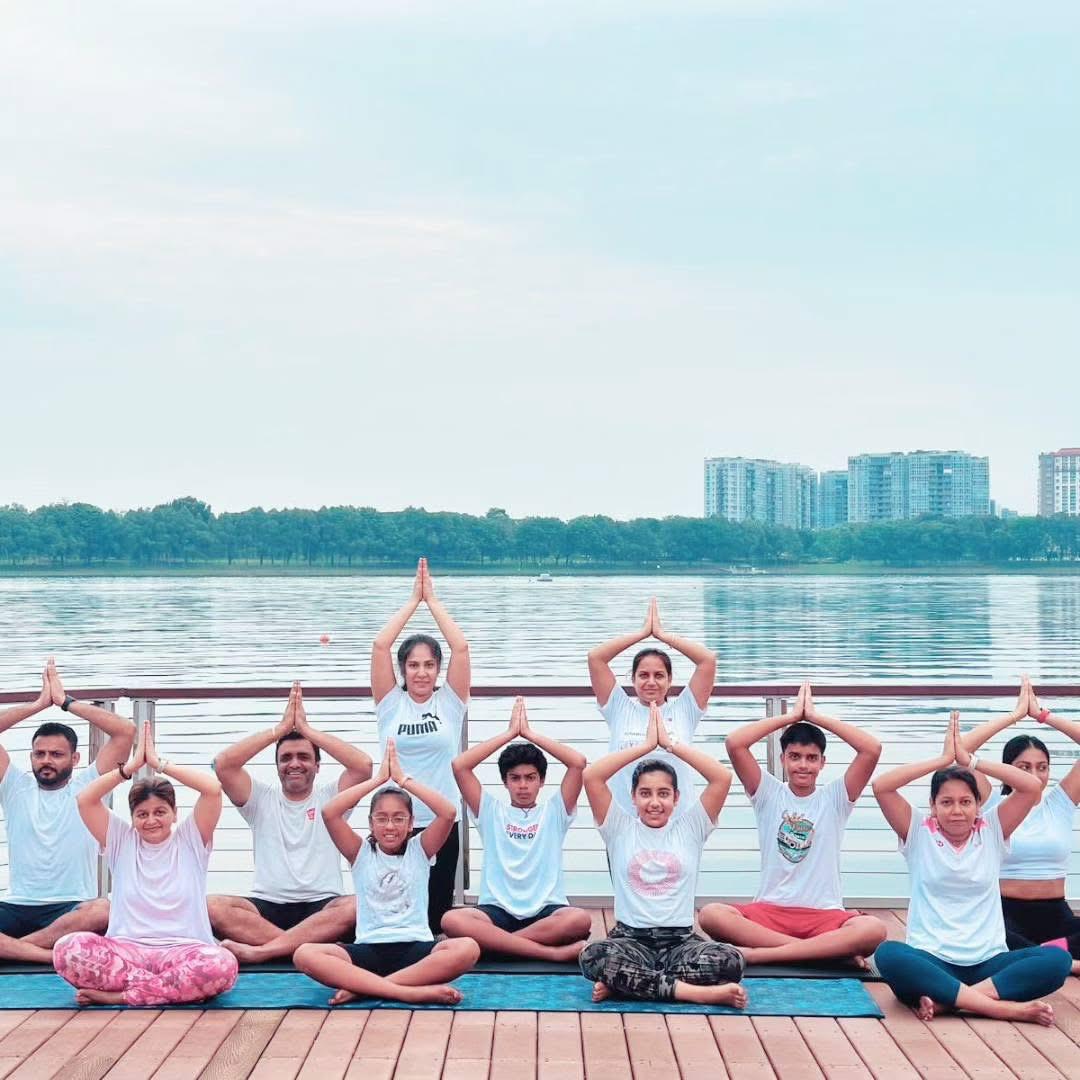 Namaste by the reservoir