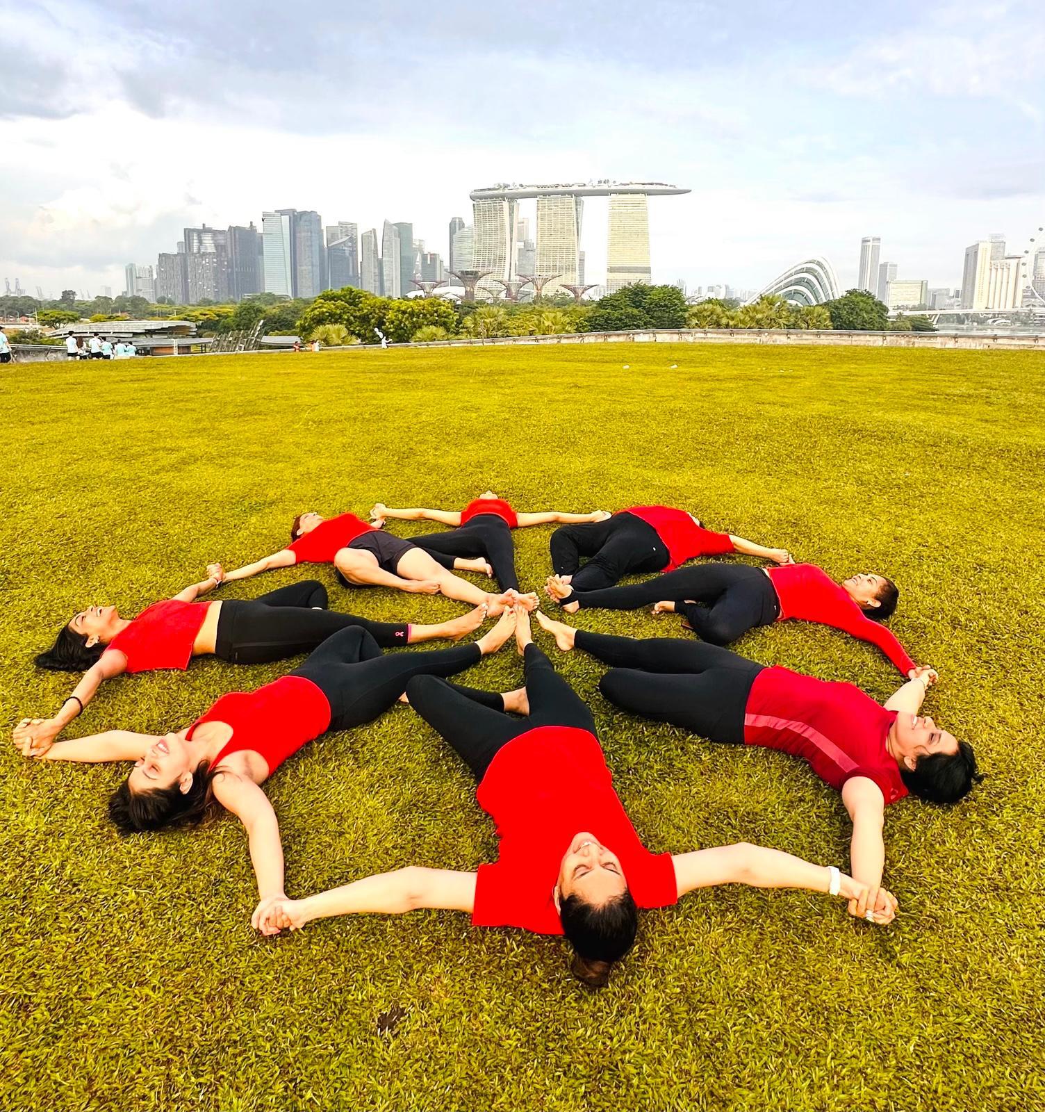 Savasana circle on the lawn